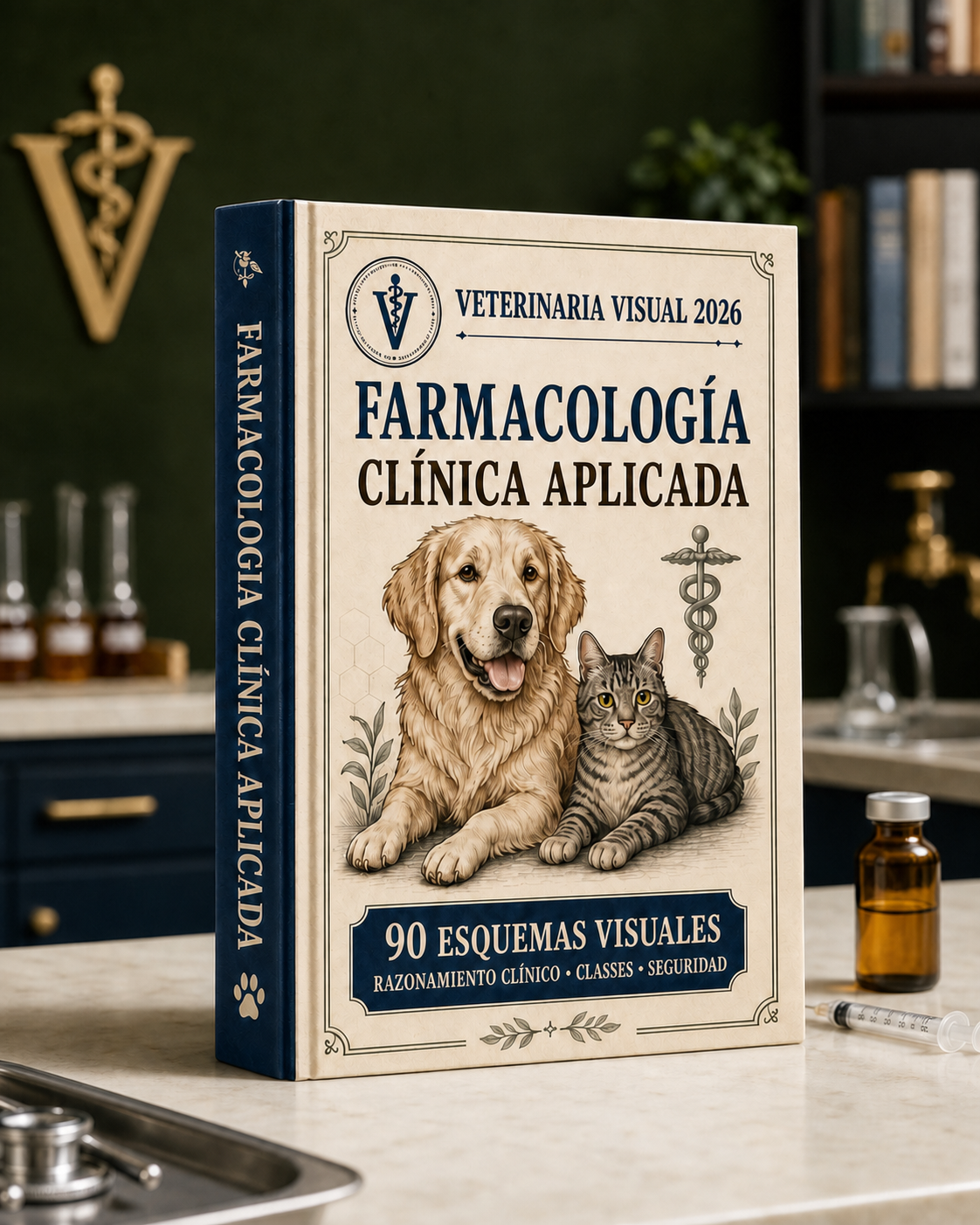 Mockup del libro Farmacología Clínica Veterinaria Aplicada